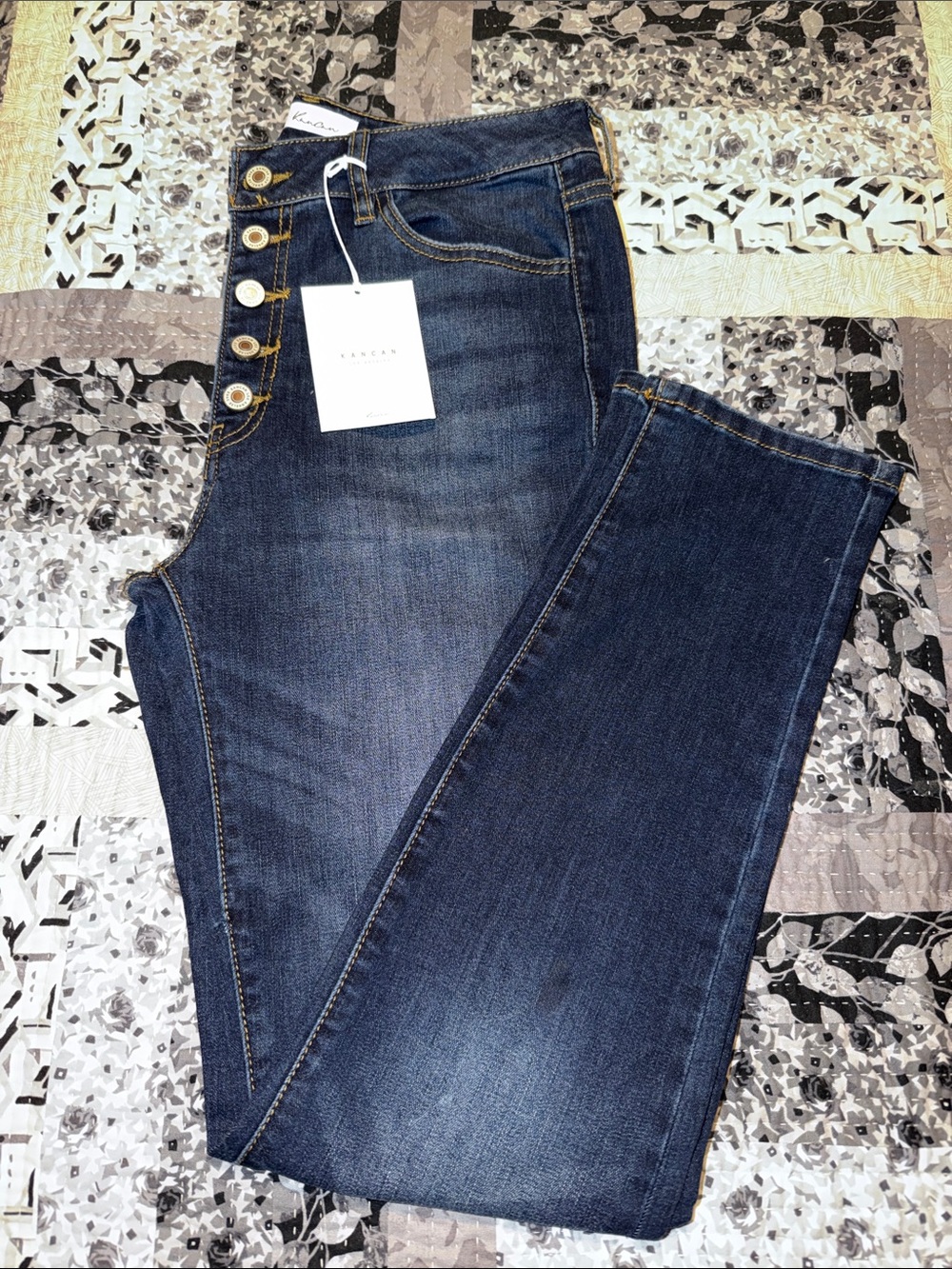 KanCan High-Rise Dark Blue Women’s skinny Jeans with Button Fly